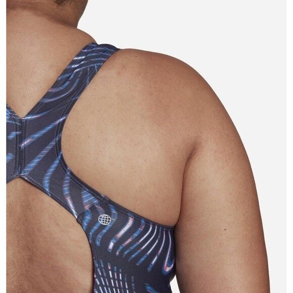 Adidas Women's Souleaf Graphic 3-Stripes Swimsuit One Piece Size 2X Athletic - Picture 6 of 16
